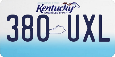 KY license plate 380UXL