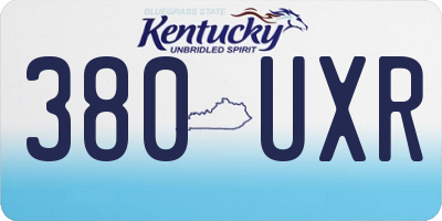 KY license plate 380UXR