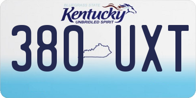 KY license plate 380UXT