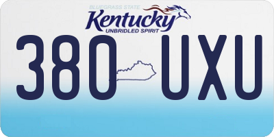 KY license plate 380UXU