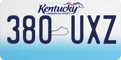 KY license plate 380UXZ