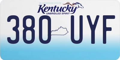 KY license plate 380UYF
