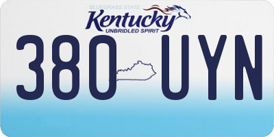 KY license plate 380UYN
