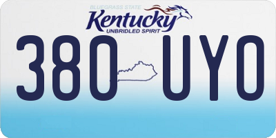 KY license plate 380UYO