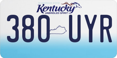 KY license plate 380UYR