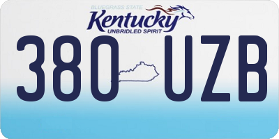 KY license plate 380UZB