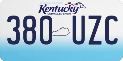 KY license plate 380UZC