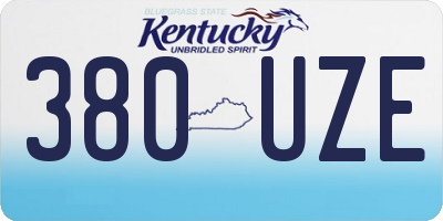 KY license plate 380UZE