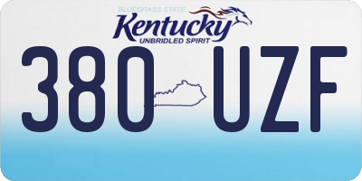 KY license plate 380UZF