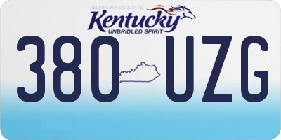 KY license plate 380UZG