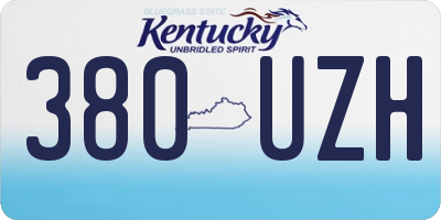 KY license plate 380UZH