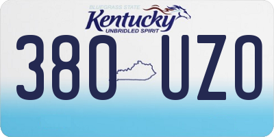 KY license plate 380UZO