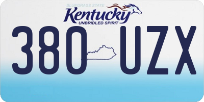 KY license plate 380UZX