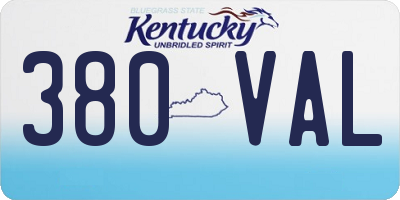 KY license plate 380VAL