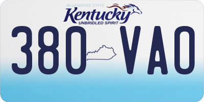KY license plate 380VAO