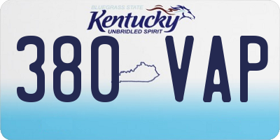 KY license plate 380VAP