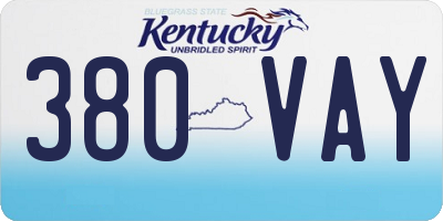 KY license plate 380VAY