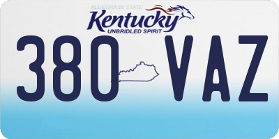 KY license plate 380VAZ