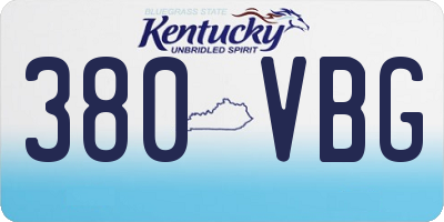 KY license plate 380VBG