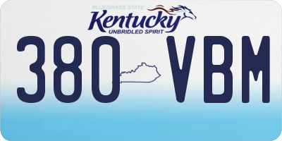 KY license plate 380VBM