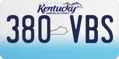 KY license plate 380VBS