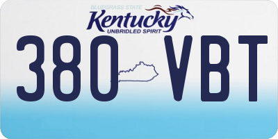 KY license plate 380VBT
