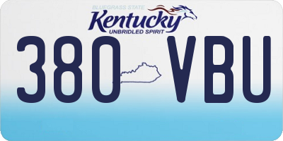 KY license plate 380VBU