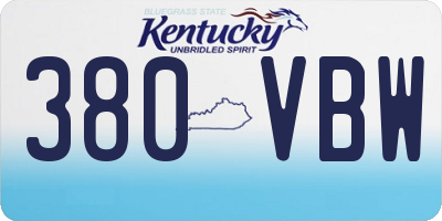 KY license plate 380VBW