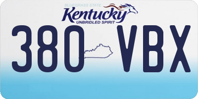 KY license plate 380VBX