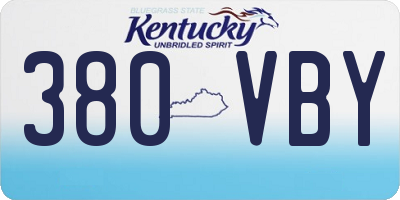 KY license plate 380VBY