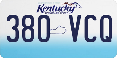 KY license plate 380VCQ