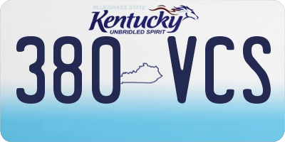 KY license plate 380VCS