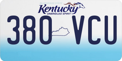 KY license plate 380VCU