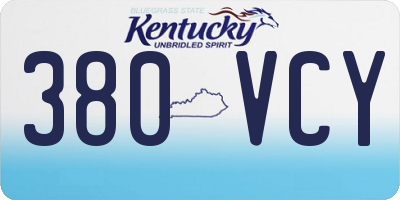 KY license plate 380VCY