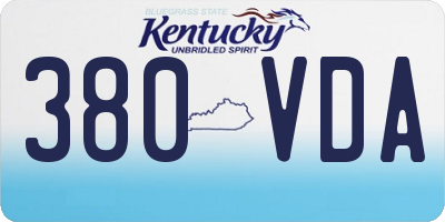 KY license plate 380VDA