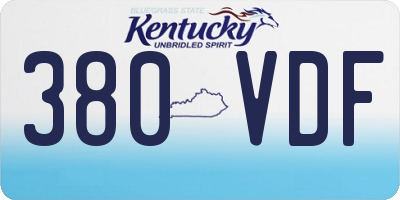 KY license plate 380VDF