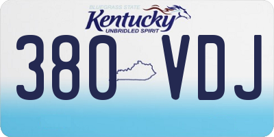 KY license plate 380VDJ
