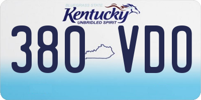 KY license plate 380VDO