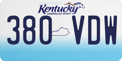 KY license plate 380VDW
