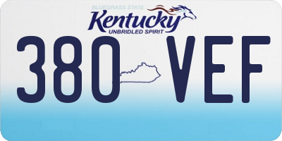 KY license plate 380VEF