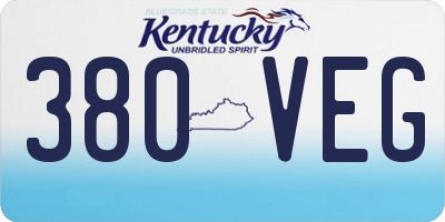 KY license plate 380VEG