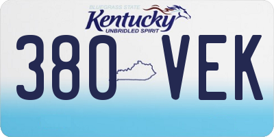 KY license plate 380VEK