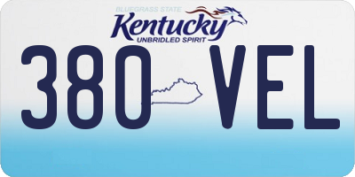 KY license plate 380VEL