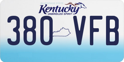 KY license plate 380VFB