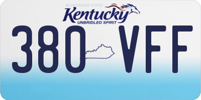 KY license plate 380VFF