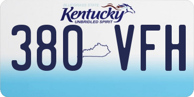 KY license plate 380VFH