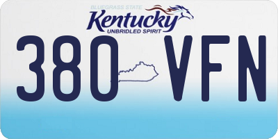 KY license plate 380VFN