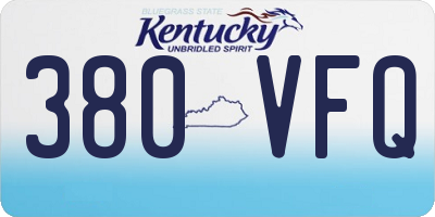 KY license plate 380VFQ