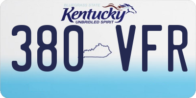 KY license plate 380VFR
