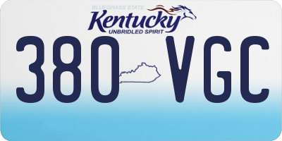 KY license plate 380VGC
